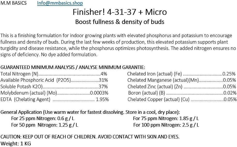 Thumbnail: Finisher!!, 4-31-37 + Micro Plant Fertilizer for Finishing Stage, Boost Fullnes