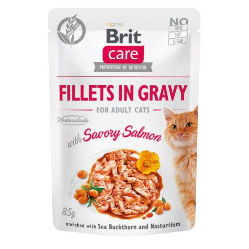 Brit Care Cat 85g филе в соусе пикантный лосось