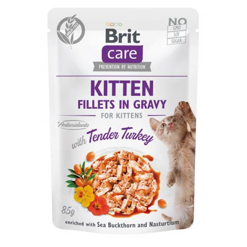Brit Care Cat 85g филе в соусе нежная индейка для котят