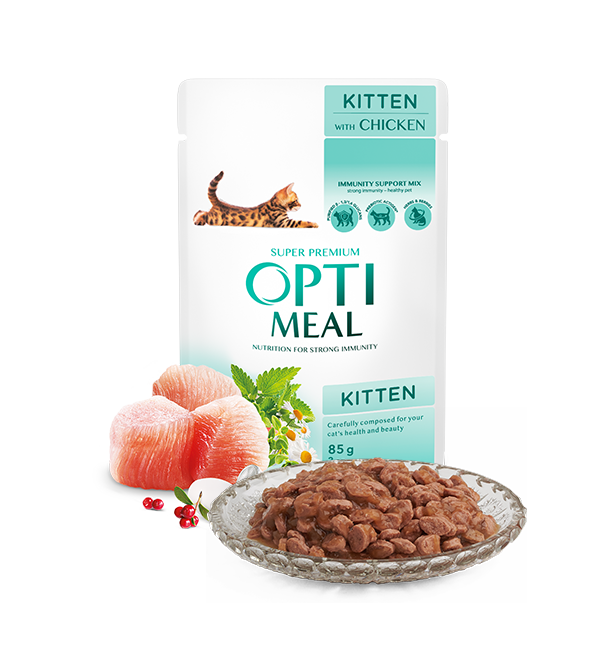 Opti Meal консервы для котят с курицей