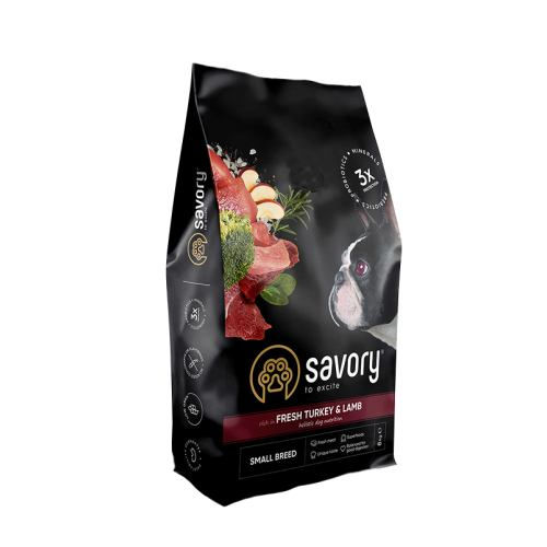 Savory для собак малих порід зі свіжим м'ясом індички та ягняти