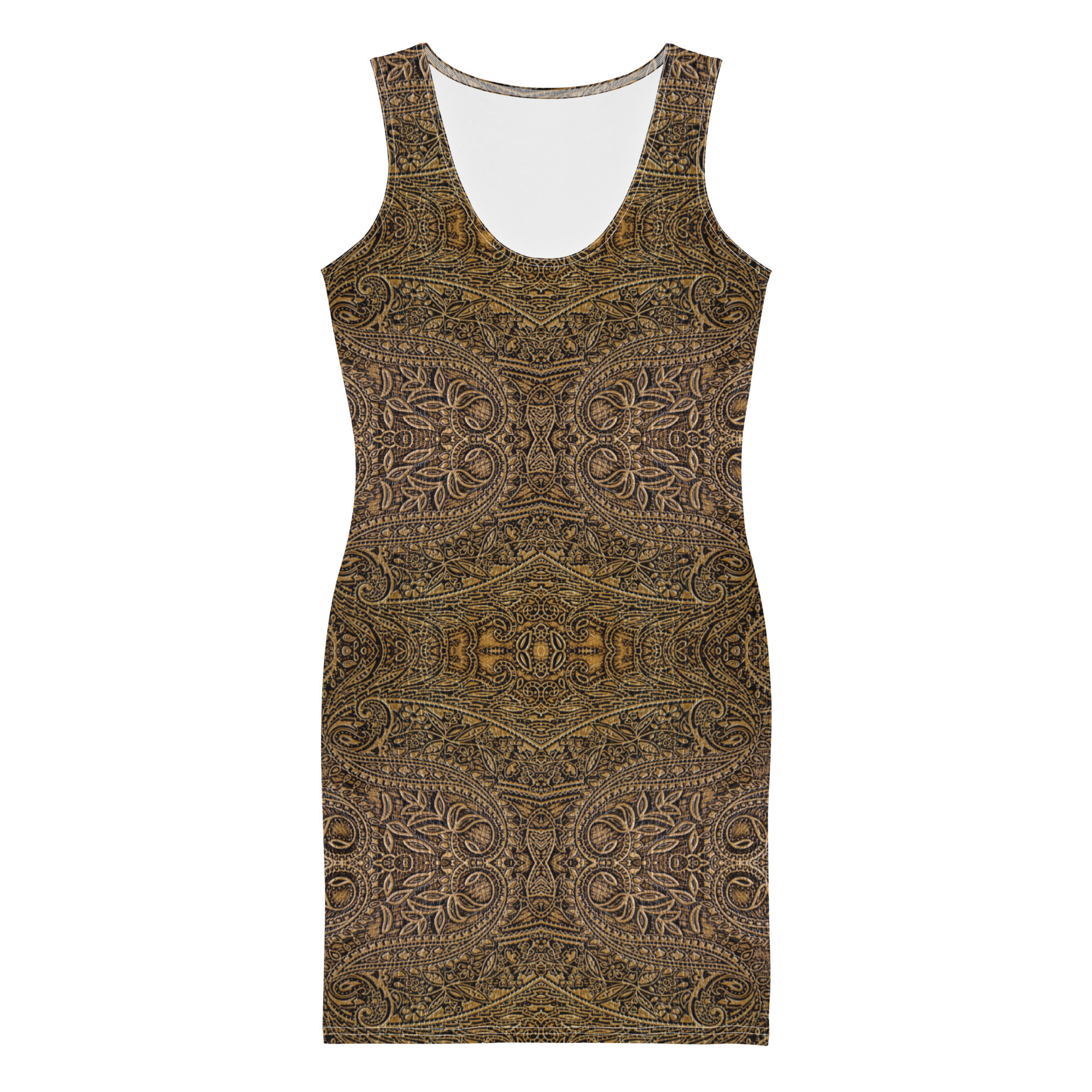 Brown Geometric Dress