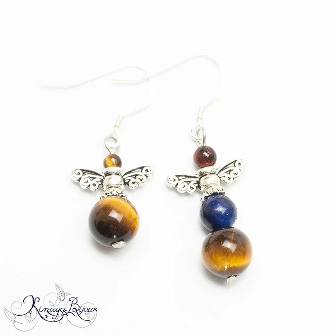Boucles d'oreilles féeriques 3 oeils triple protection