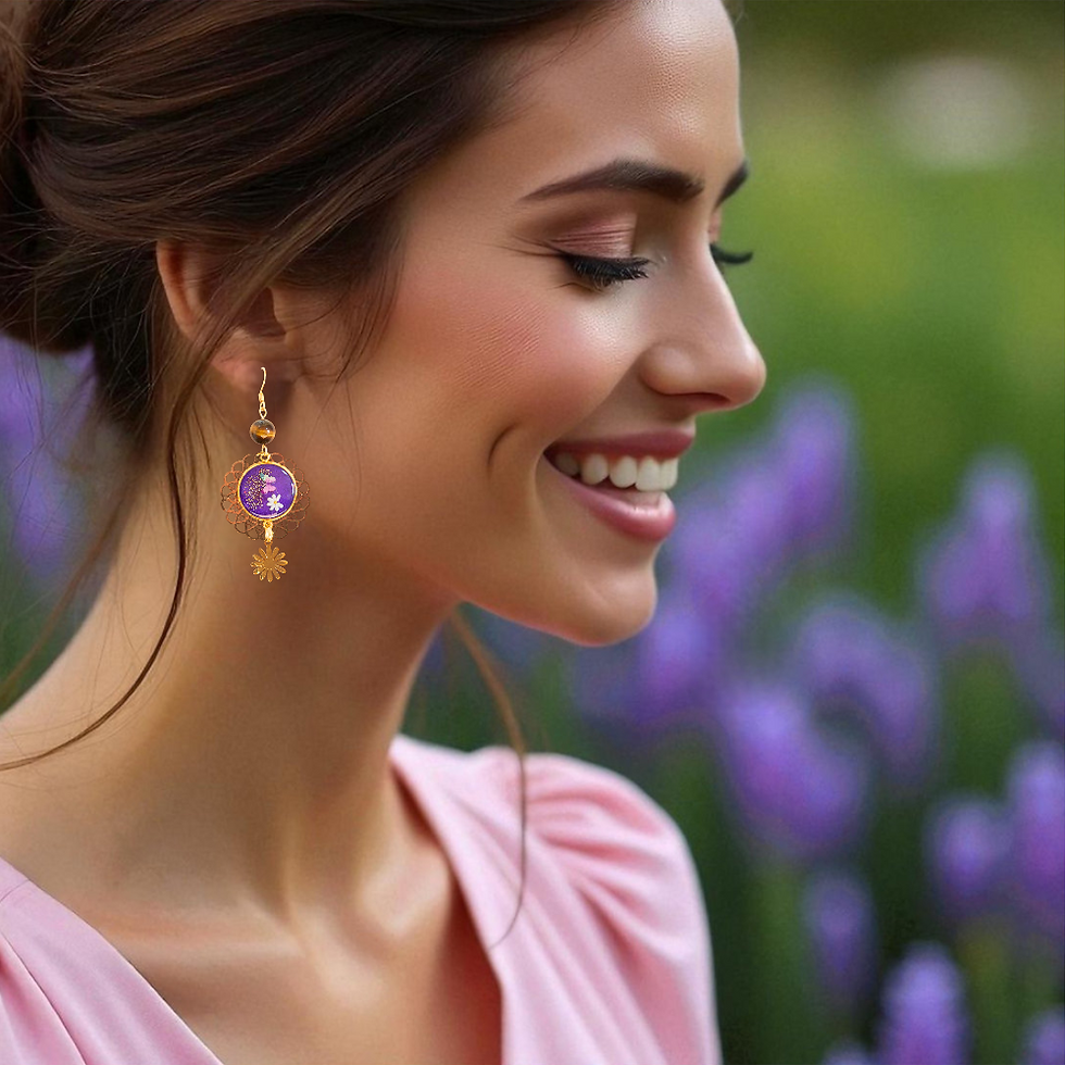 Miniature : Boucles d'oreilles artisanales dorées œil de tigre