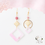 Miniature : Boucles d’oreilles asymétriques en rhodochrosite rose