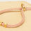 Miniature : Superbe bracelet tissu rose tendance tout doux métal  doré