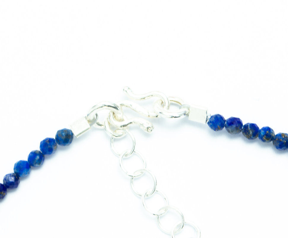Miniature : Bracelet femme très fin  lapis lazuli et argent 925