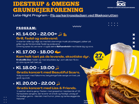 🥳 LateNight i Idestrup – en hel dag med grill, musik og oplevelser for hele familien