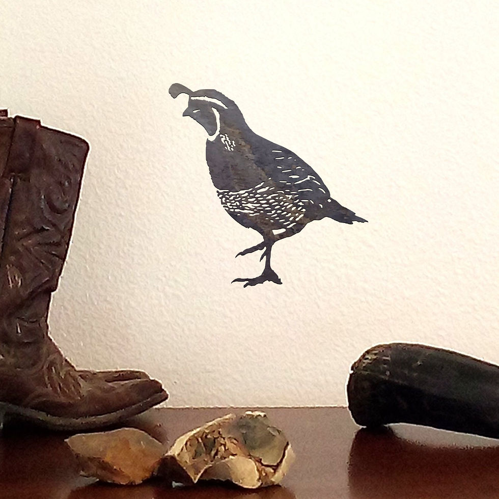 Thumbnail: Quail Roo (metal art cutout bird rooster)