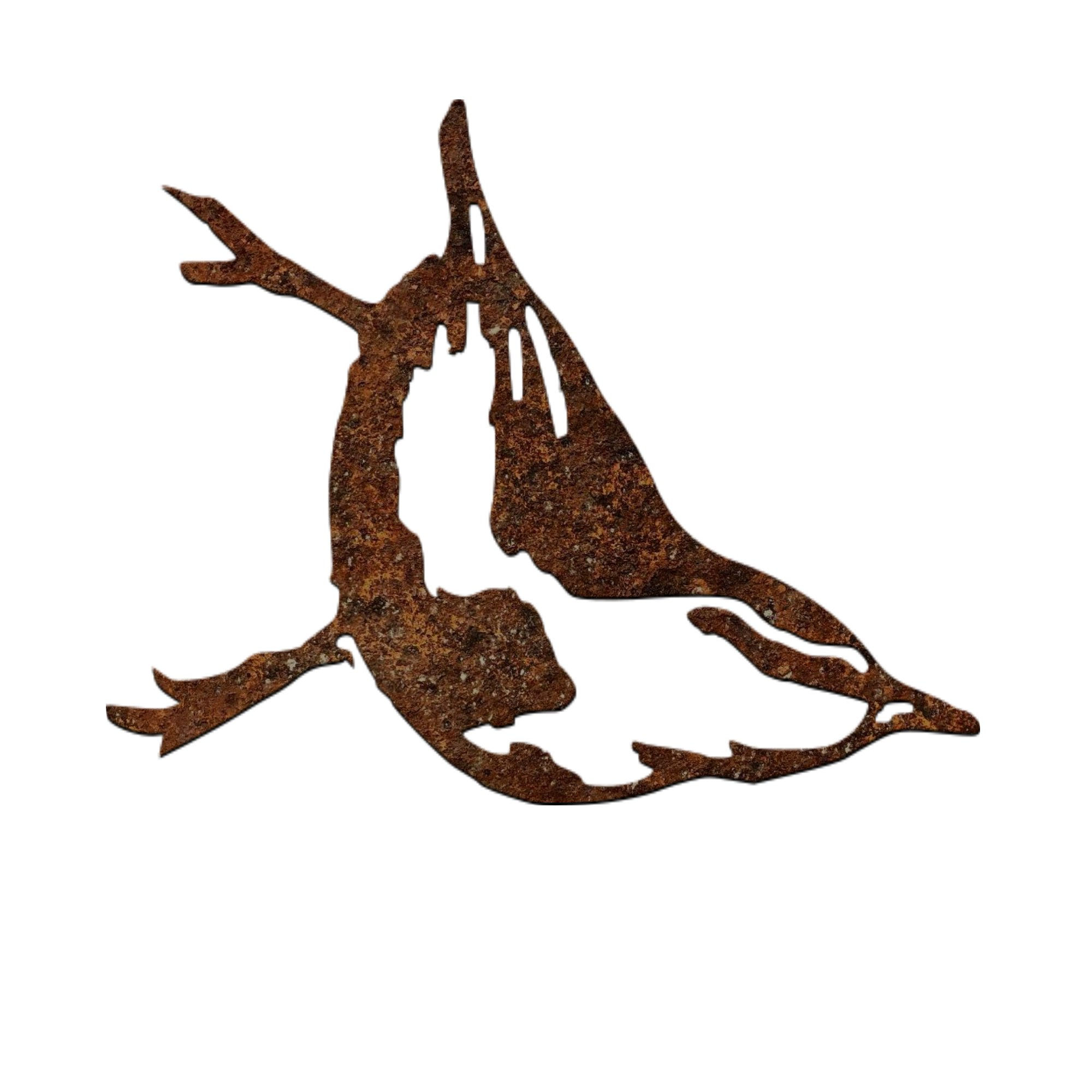 Nuthatch Tree-hugger (metal art wall decor bird)