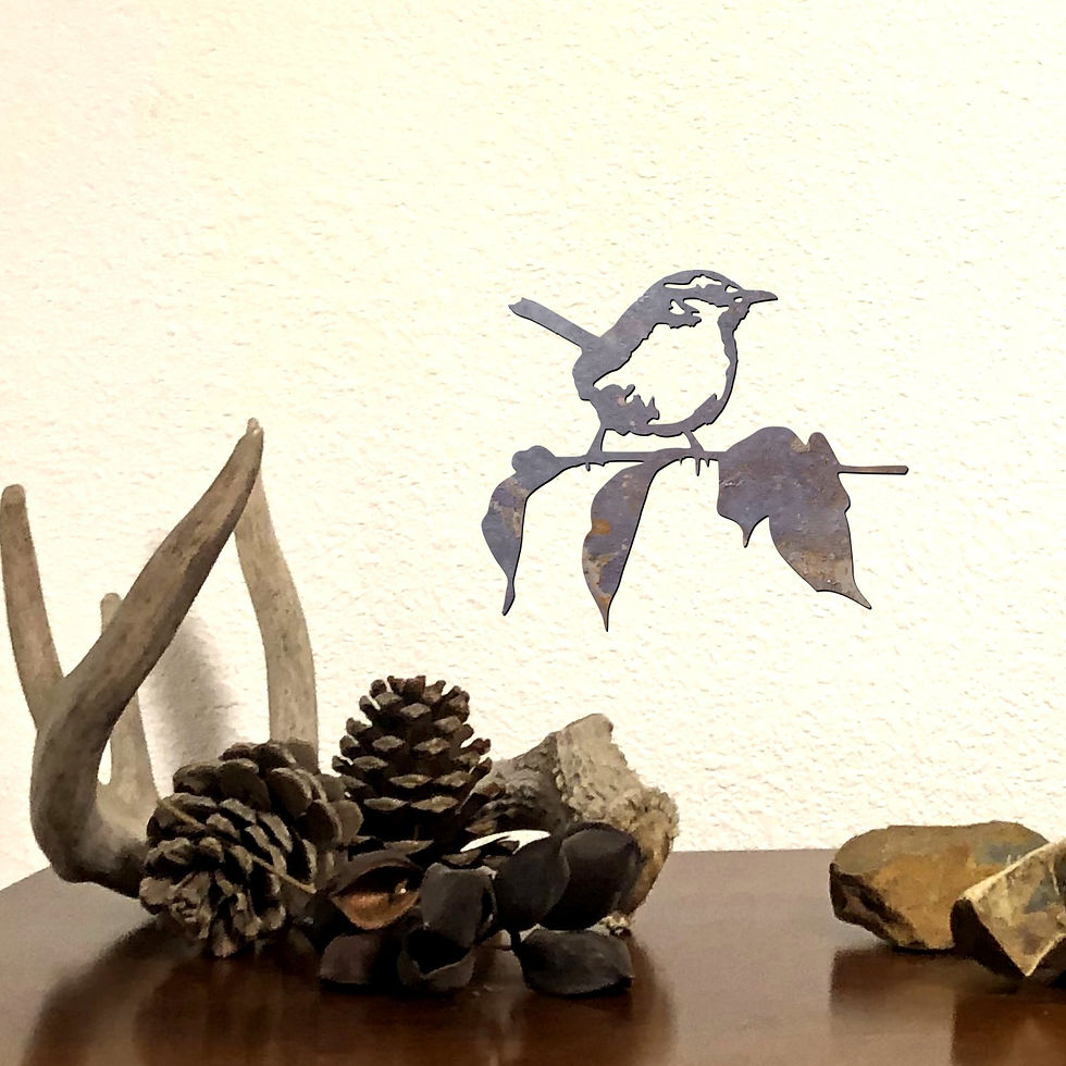 Thumbnail: Wren 1 on Branch (metal art cutout wall décor)
