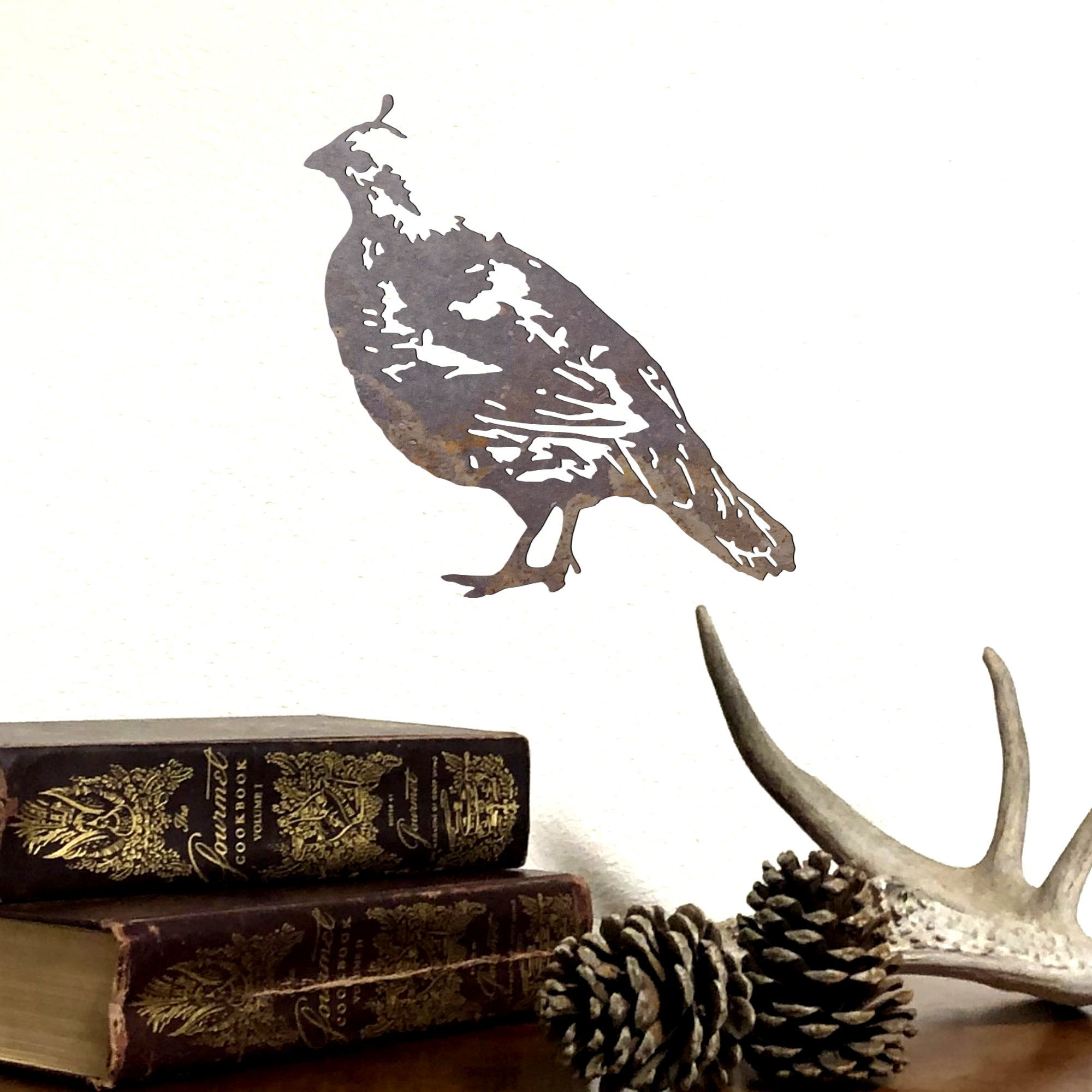 Quail Hen (metal art cutout bird)