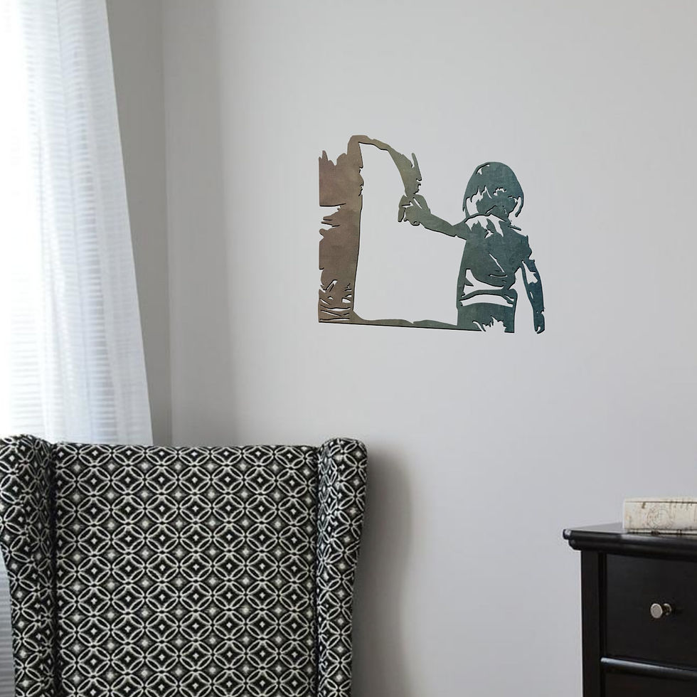 Thumbnail: Daddy's Girl (metal art cutout father holding daughter's hand)