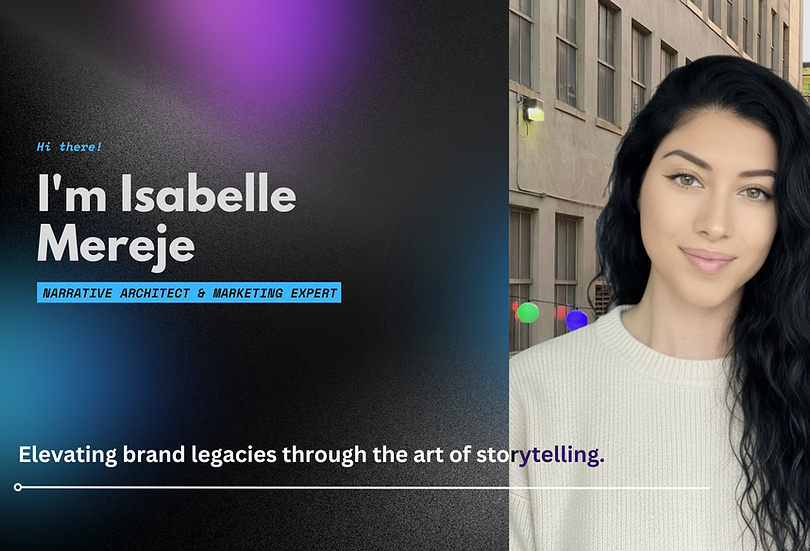 Isabelle Mereje, a Narrative Architect and Fractional Head of Growth for Tech, Music, and Lifestyle brands.
