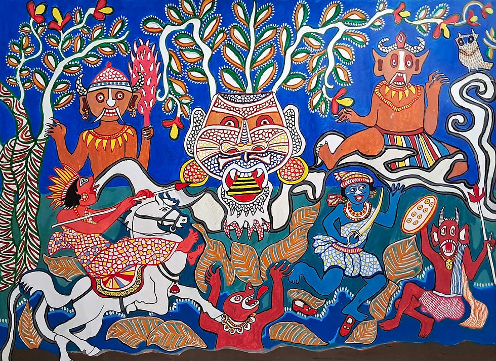 Thumbnail: Mili Nandi | Fight of Lalkamal | 24 x 24 in  Acrylic