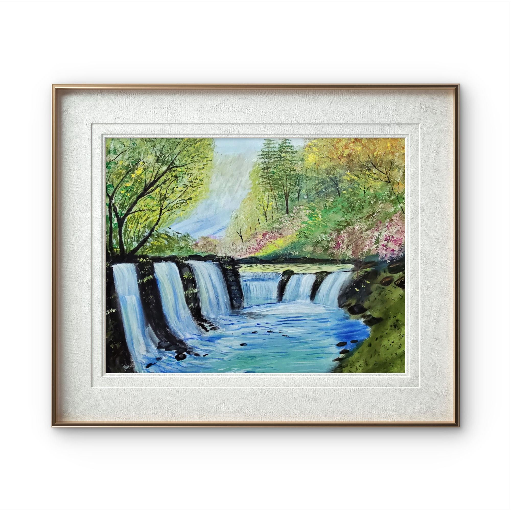 Vishakha Waghmare | Waterfall | 32 x 30 in | Watercolour on paper