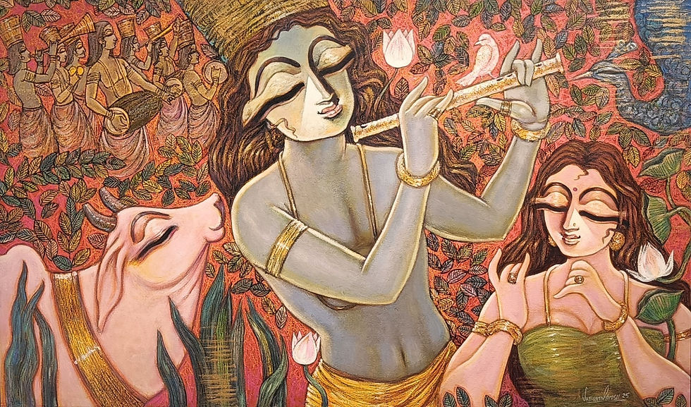 Thumbnail: Subrata Ghosh | Melody | 48 x 36 in | Mixed media on Canvas