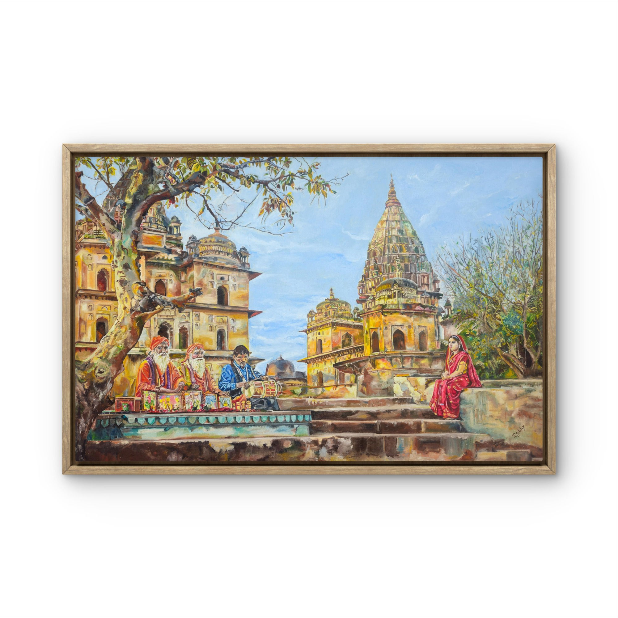 Dolly Mathur | Songs of the Orchha Ghats | 24 in x 36 in | Oil on Canvas board