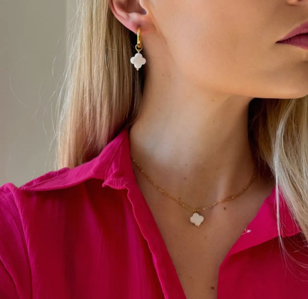 Halskette mit  Perlmutt 18 Karat vergoldet Handarbeit aus Italien