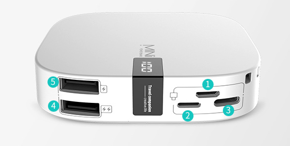 Mini Power Bank 10000mAh Ultrafino de Carga Rápida