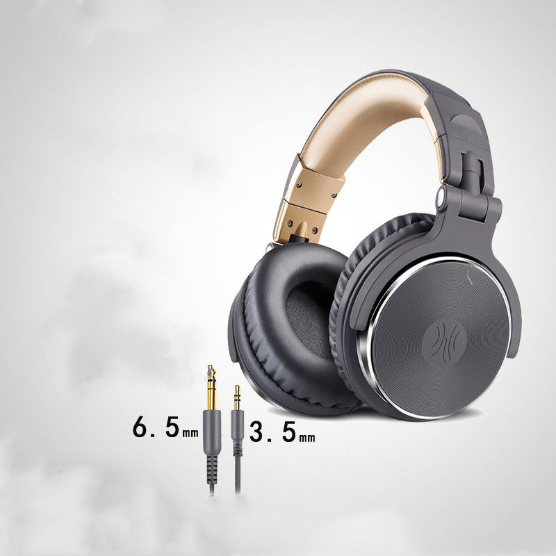 Fones de Ouvido com Microfone, Monitoramento Over-Ear com Fio de 50mm