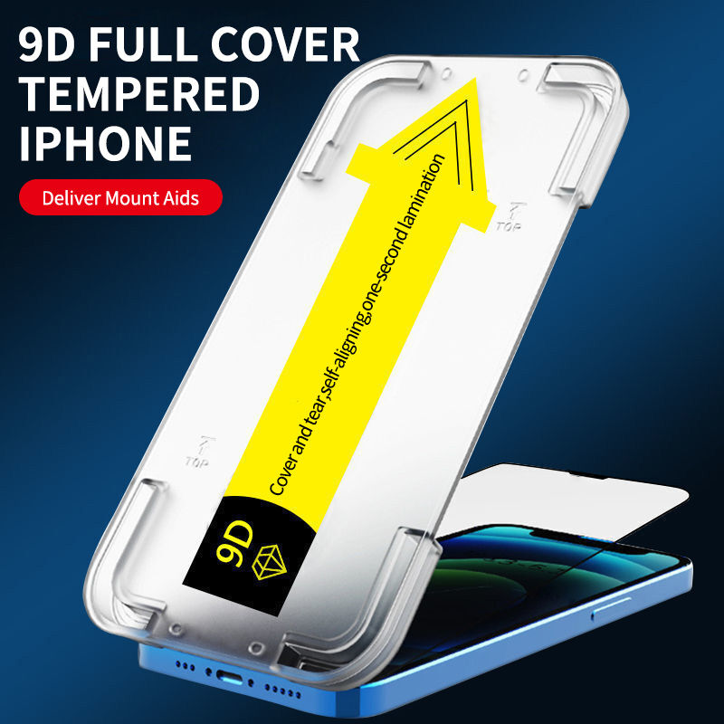 Película de vidro temperado com cobertura total 9D para iPhone