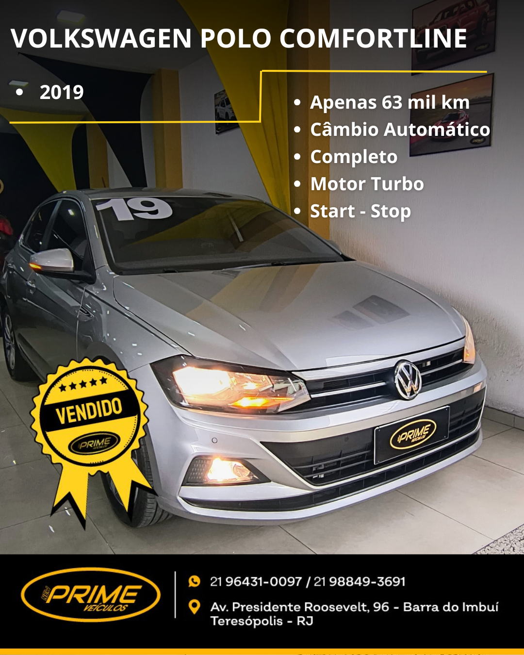 VENDIDO - Volkswagen Polo Comfortline 2019 Automático