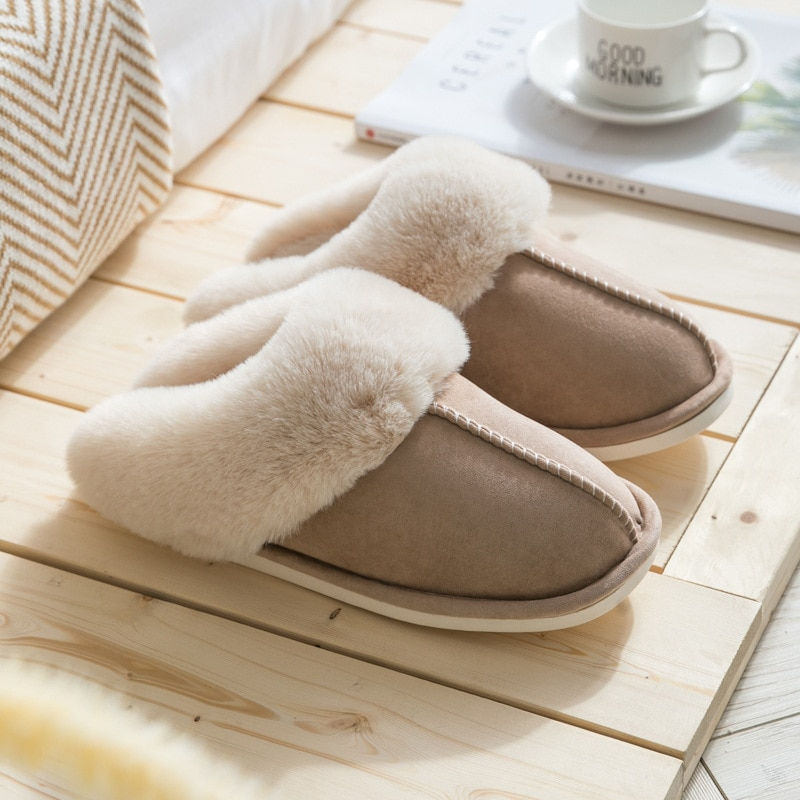 Thumbnail: Luxury Faux Suede Plush Slippers