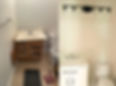 a bathroom vanity before and after