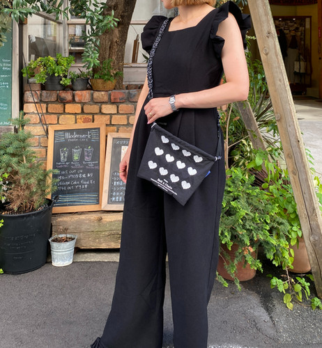 KOBE limited HEART(神戸限定ハート）ポーチ#01BLACK-301448