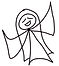A simple drawing by Blessed Tiffany of Christ coming out of the tomb.