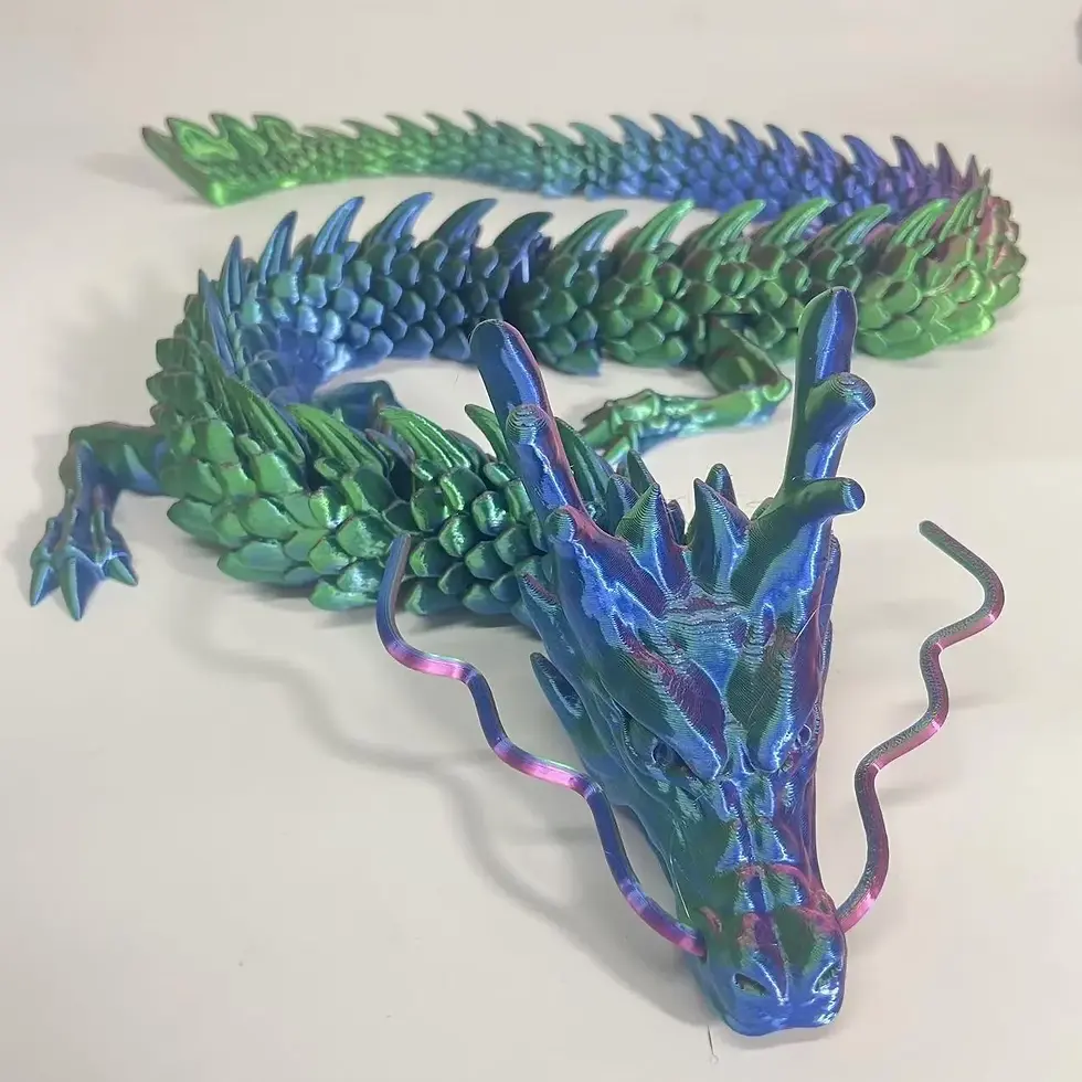 Thumbnail: GoldenFlex Dragon™ – 90cm Articulated 3D Fantasy Dragon