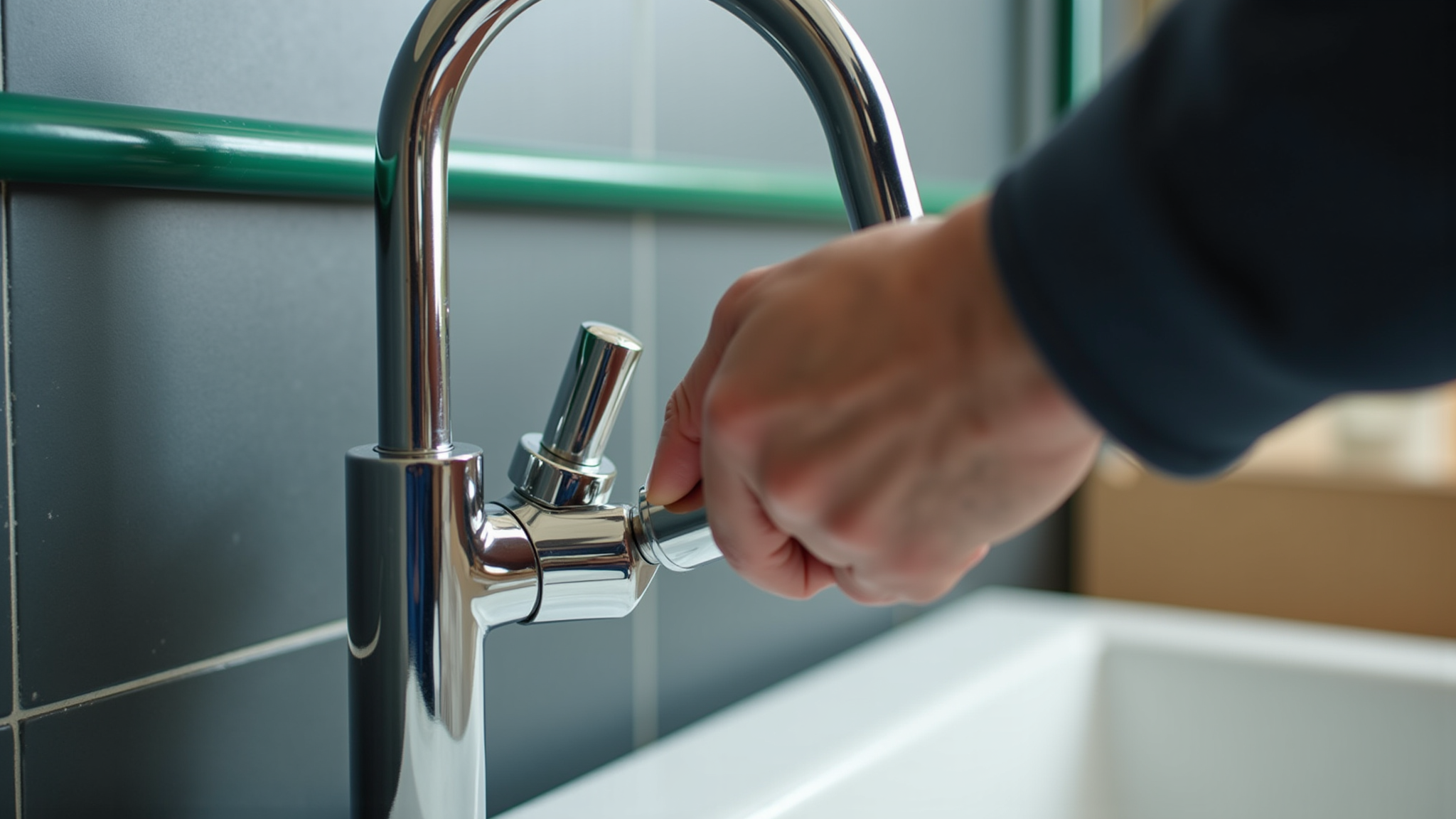 Plumber Fixing Sink