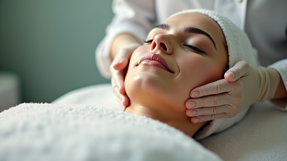 Eye-level view of a serene skincare treatment