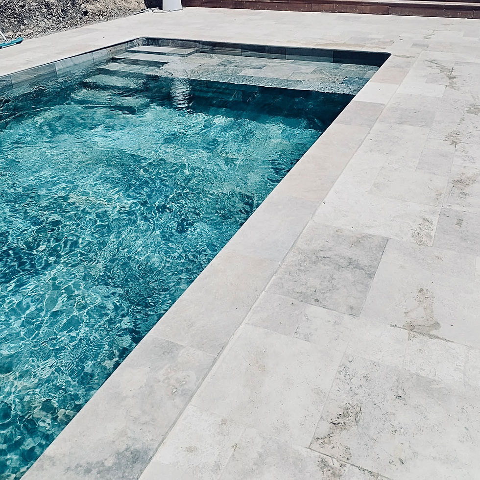Piscine avec margelles en pierre - réalisation Cabinet d'Expertise Piscine & Paysage