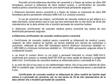 Comunicat de presă: DSP Hunedoara - CAS Hunedoara