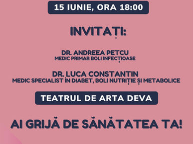 Asociația Inimi Generoase, vă invită în data de 15 iunie, ora 18:00, la seminarul O inima Sănatoasă