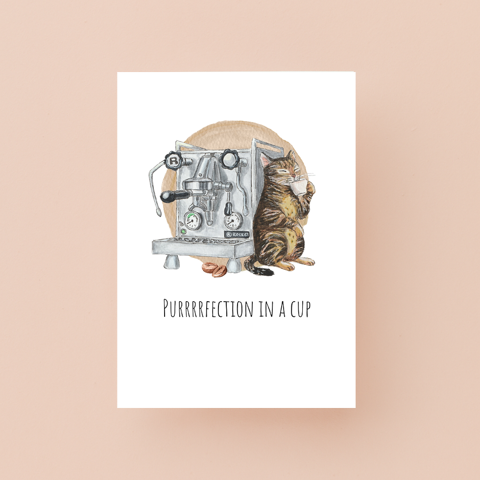 Karte Kaffee Katze