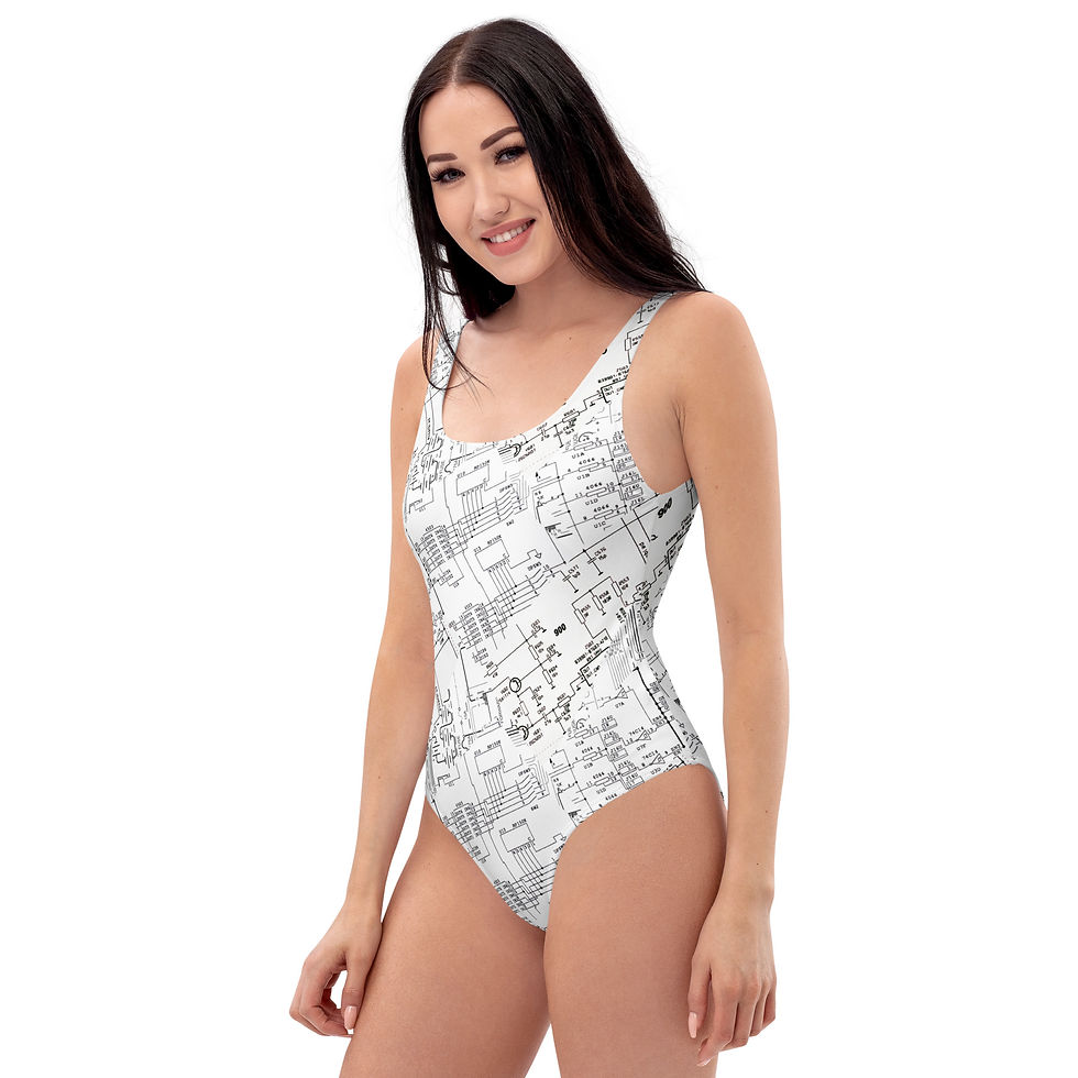 Thumbnail: Blue Collar Babe- Schematics One-Piece Swimsuit