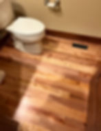 New hardwood flooring in a Seattle bathroom