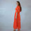 Miniatura: Vestido midi bordado naranja