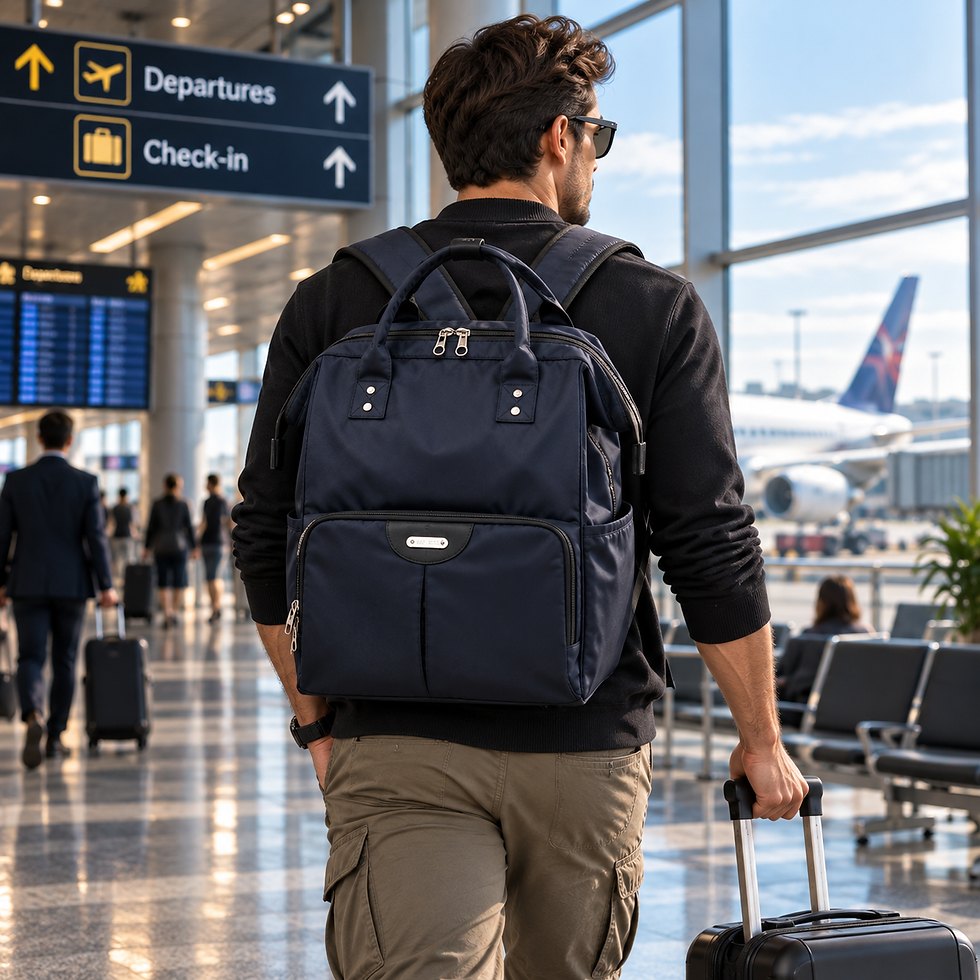 Thumbnail: ✈️ Foldable Rolling Travel Backpack – Travel Smarter, Pack More!
