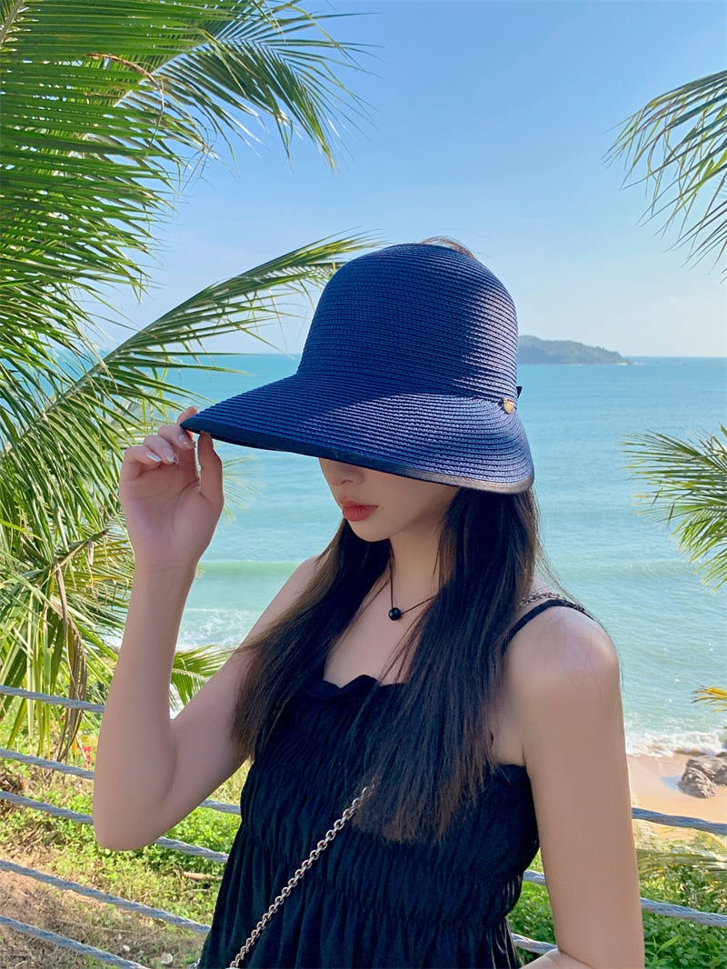 Thumbnail: Women's Sun Protection Straw Visor Hat