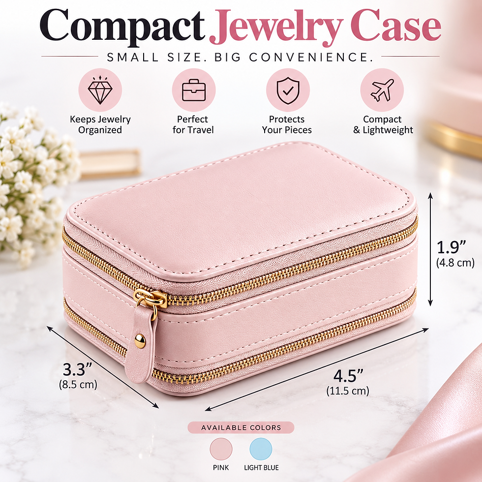 Thumbnail: COMPACT DOUBLE-LAYER TRAVEL JEWELRY CASE