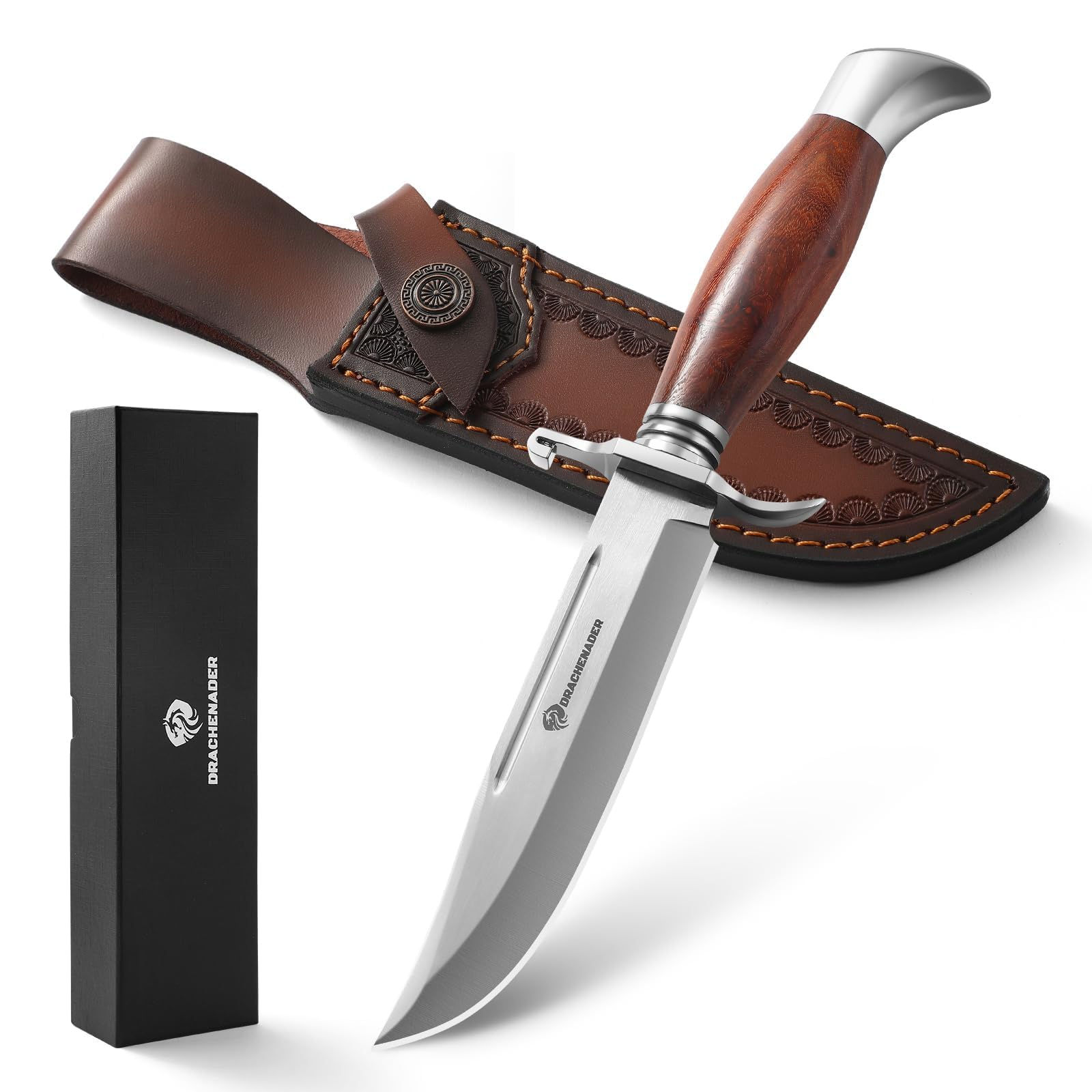 DRACHENADER Bowie Knife with Sheath - BUILT FOR THE OUTDOORS. CRAFTED TO IMPRESS