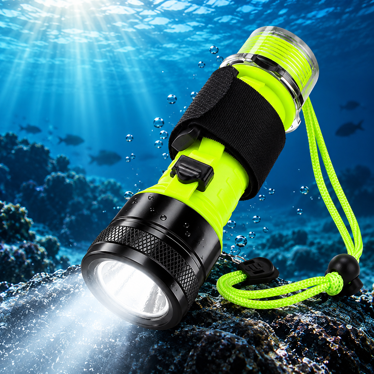 Rechargeable Scuba Diving Light - 1500 Lumen Diving Flashlight