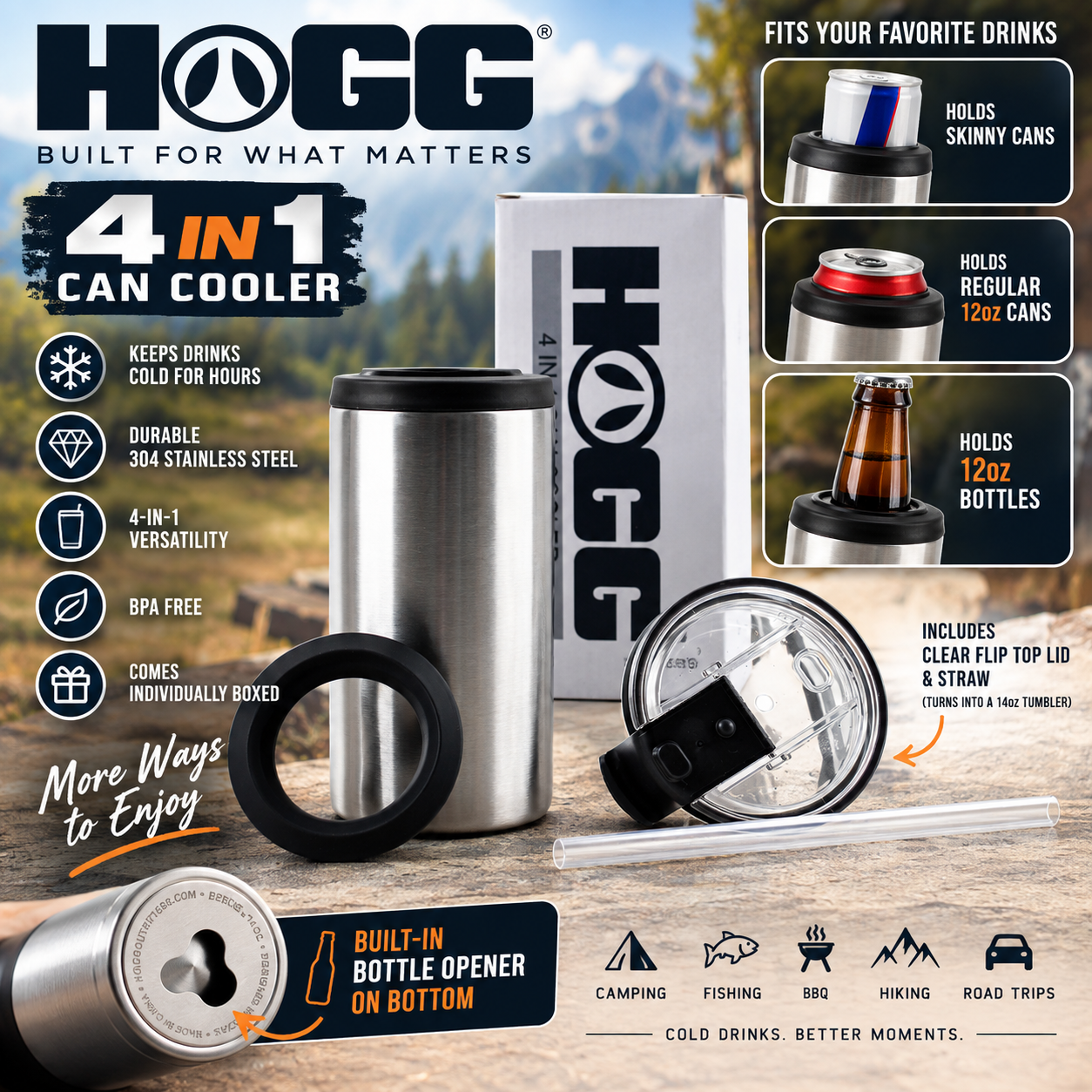 Beysis FrostGuard™ 4-in-1 Stainless Steel Drink Cooler