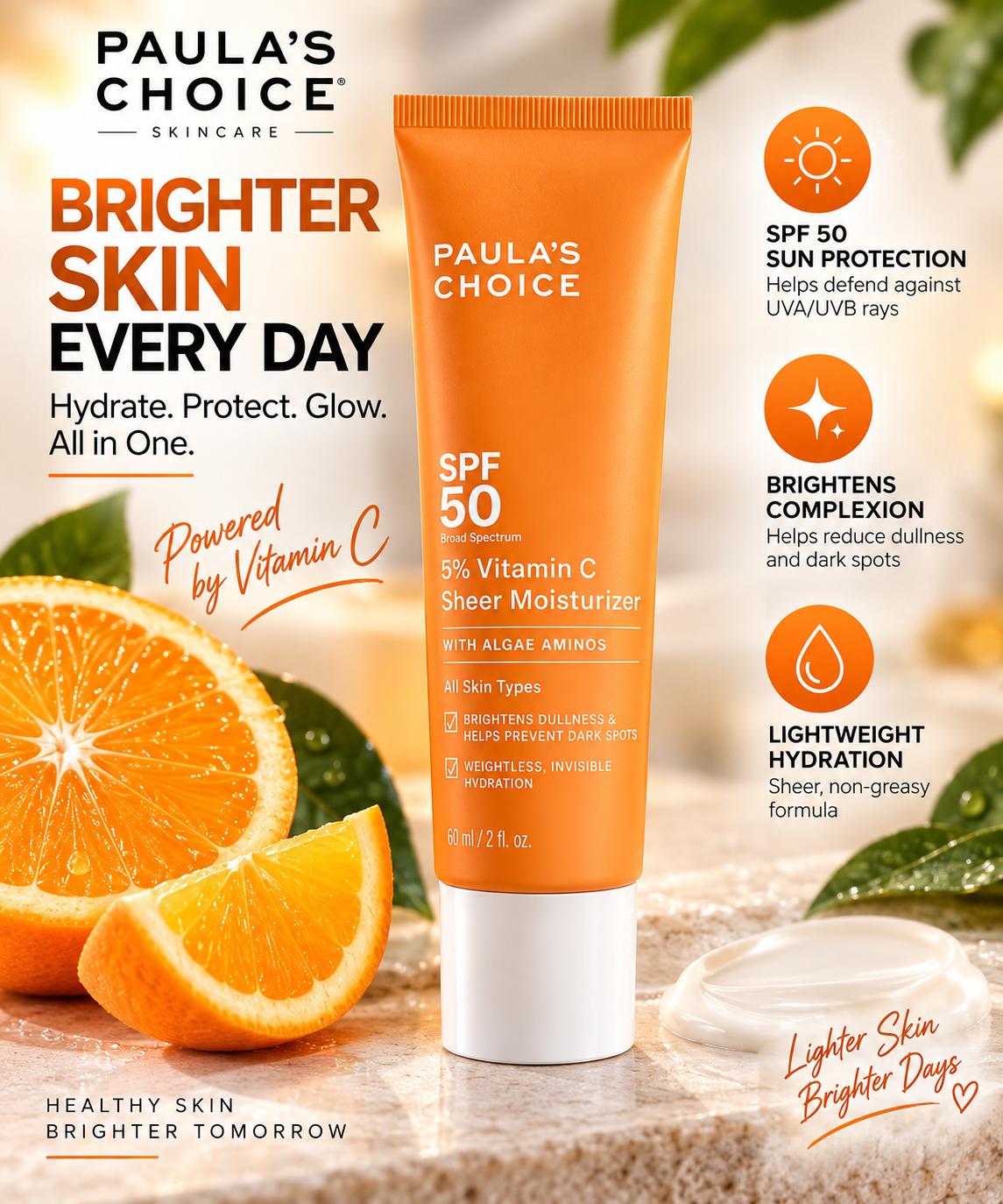 Paula’s Choice 5% Vitamin C Sheer Moisturizer SPF 50