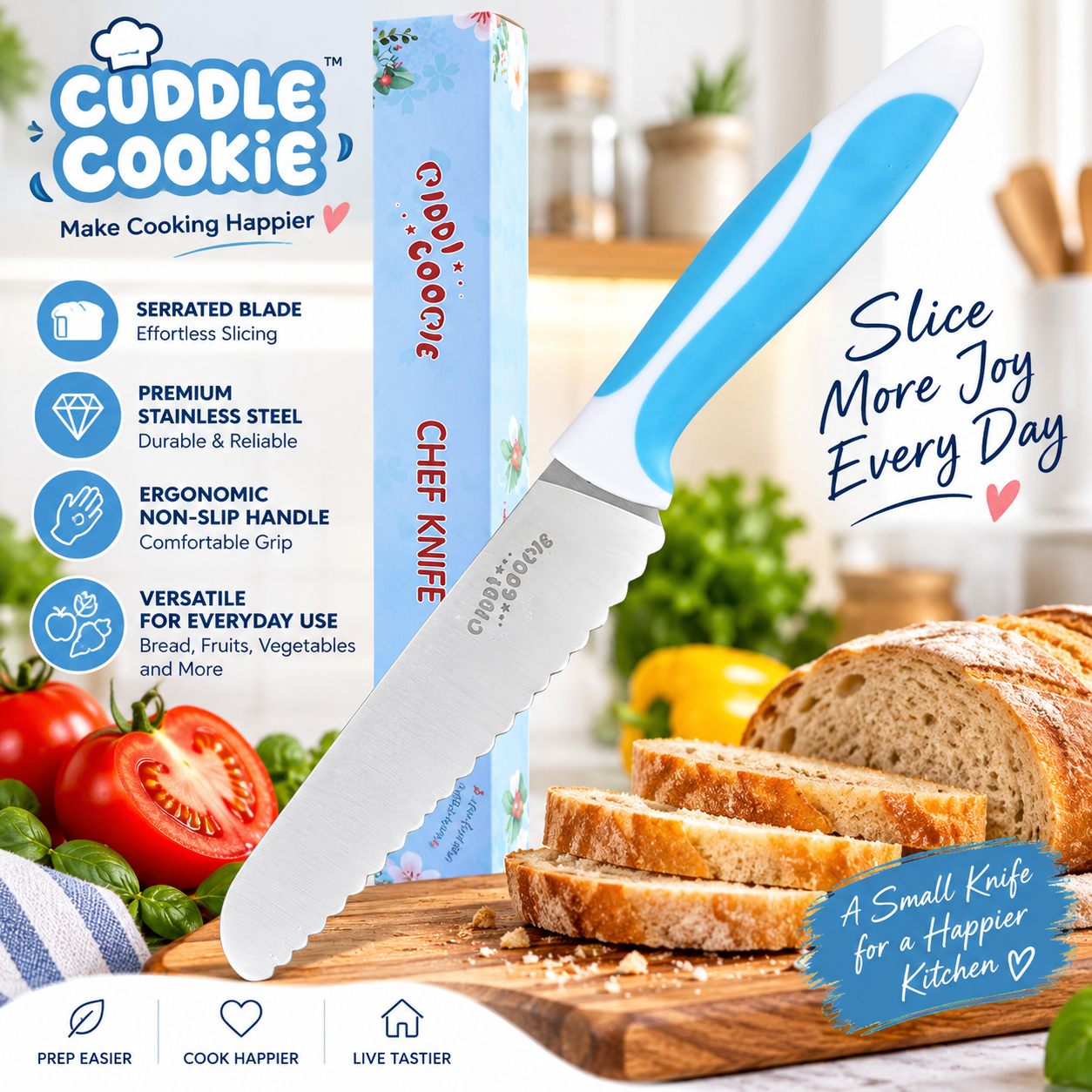 EdgeSlice ComfortGrip Serrated Kitchen Knife