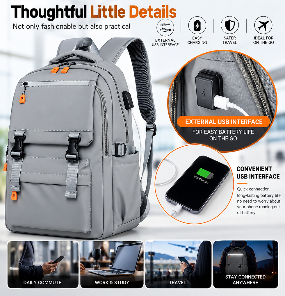 Thumbnail: Trendy Men's Backpack - Large Capacity Travel Bag